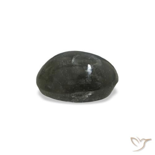 0.41カラットの天然濃い灰色Cat's Eye Alexandrite（4.8×3.3 mm・オーバルカット）