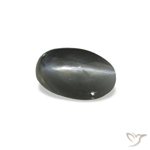 0.43カラットの天然濃い灰色Cat's Eye Alexandrite（5.3×3.3 mm・オーバルカット）