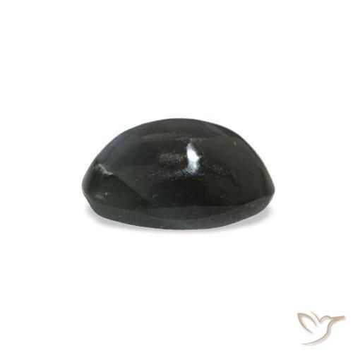 0.43カラットの天然濃い灰色Cat's Eye Alexandrite（5.3×3.3 mm・オーバルカット）