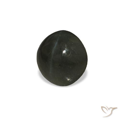 0.66カラットの天然緑がかった灰色Cat's Eye Alexandrite（4.86 mm・ラウンドカット）