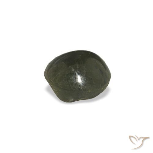 0.66カラットの天然緑がかった灰色Cat's Eye Alexandrite（4.86 mm・ラウンドカット）