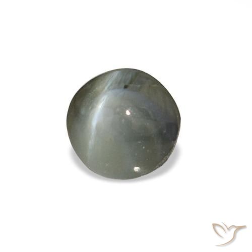0.85カラットの天然ミディアムグレーCat's Eye Alexandrite（5.08 mm・ラウンドカット）