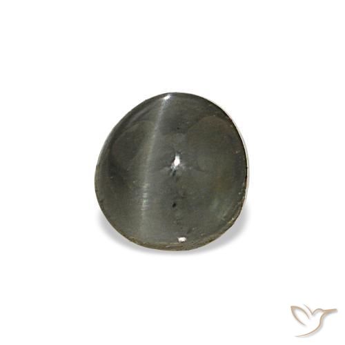 0.80カラットの天然濃い灰色Cat's Eye Alexandrite（4.9×4.7 mm・オーバルカット）