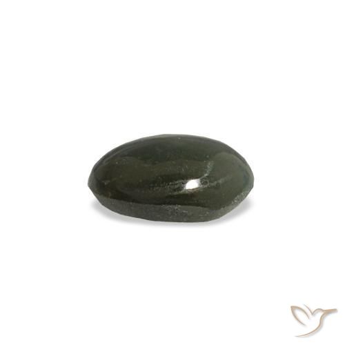 0.39カラットの天然薄い緑がかった灰色Cat's Eye Alexandrite（5.1×3.7 mm・オーバルカット）