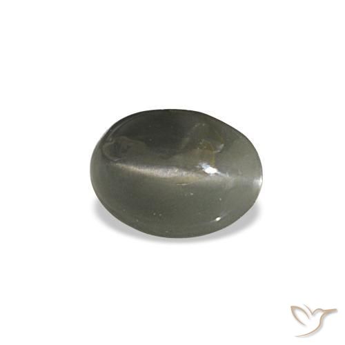 0.47カラットの天然薄い緑がかった灰色Cat's Eye Alexandrite（5.5×4 mm・オーバルカット）
