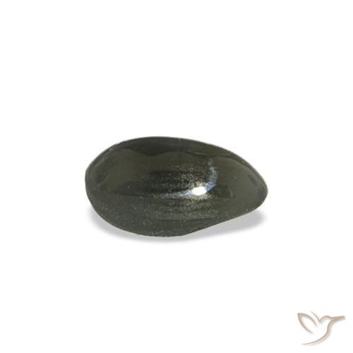 0.47カラットの天然薄い緑がかった灰色Cat's Eye Alexandrite（5.5×4 mm・オーバルカット）