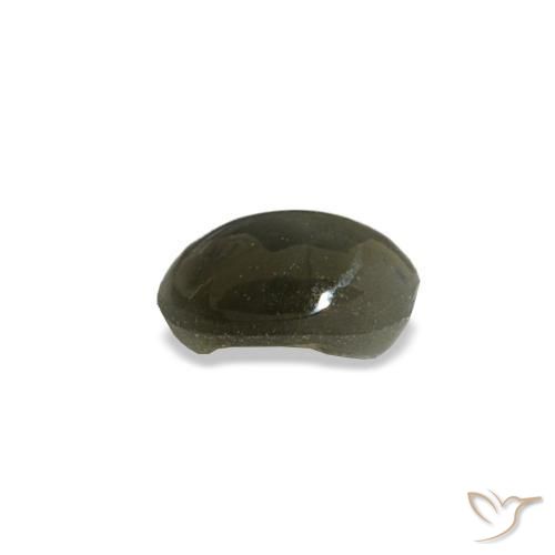0.45カラットの天然ミディアムグレーCat's Eye Alexandrite（5×3.9 mm・オーバルカット）