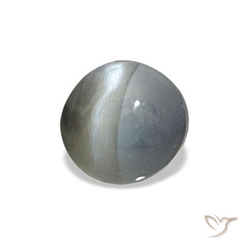 0.88カラットの天然ミディアムグレーCat's Eye Alexandrite（5.5×5.4 mm・オーバルカット）
