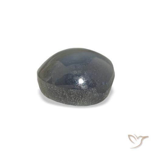 0.88カラットの天然ミディアムグレーCat's Eye Alexandrite（5.5×5.4 mm・オーバルカット）