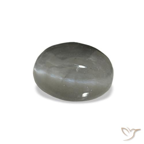 0.72カラットの天然ミディアムグレーCat's Eye Alexandrite（5.5×4 mm・オーバルカット）