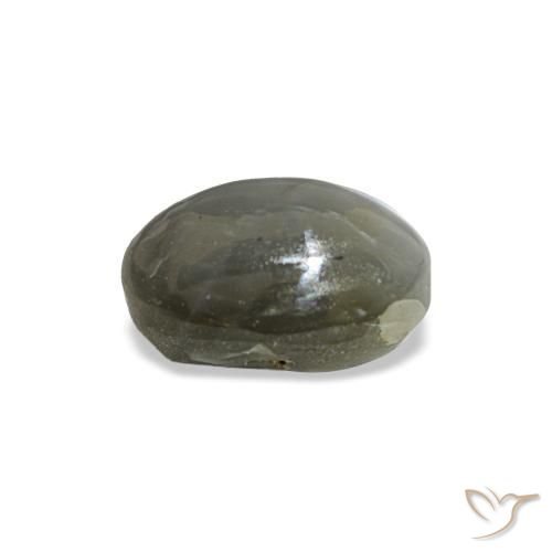 0.72カラットの天然ミディアムグレーCat's Eye Alexandrite（5.5×4 mm・オーバルカット）