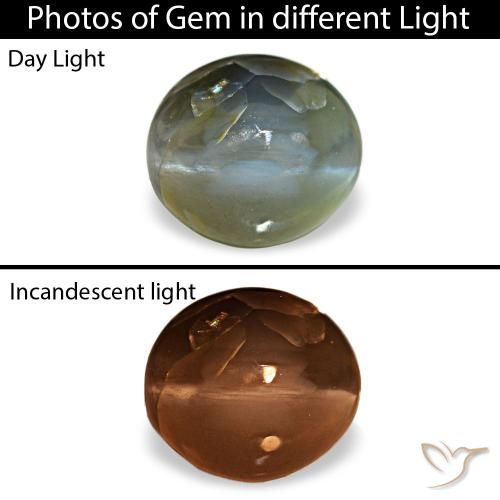 0.79ct グレー Cat's Eye Alexandrite, 楕円形, オペーク