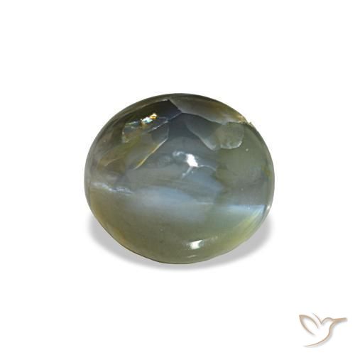 0.79カラットの天然ミディアムグレーCat's Eye Alexandrite（5.3×4.7 mm・オーバルカット）