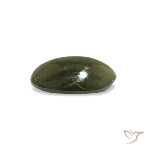 0.34カラットの天然ミディアムグリーンCat's Eye Alexandrite（5.4×3.5 mm・オーバルカット）