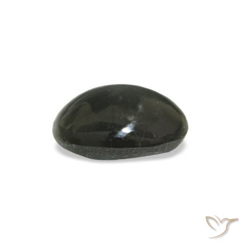 0.34カラットの天然薄い緑がかった灰色Cat's Eye Alexandrite（4.8×3.9 mm・オーバルカット）