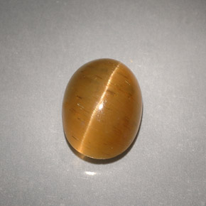 3.94カラットの天然ハニーCat's Eye Apatite（9.8×7.4 mm・透明）