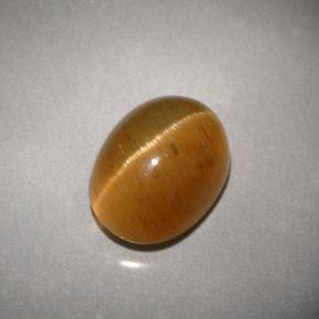 3.94カラットの天然ハニーCat's Eye Apatite（9.8×7.4 mm・透明）