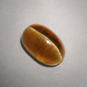 4.93カラットの天然ハニーCat's Eye Apatite（10.8×7.2 mm・透明）