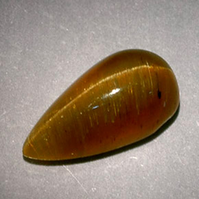 2.89カラットの天然ハニーキャッツアイアパタイト、洋梨の形、半透明