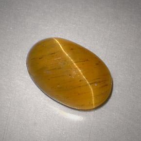 2.48カラットの天然緑がかったゴールドCat's Eye Apatite（9.5×6.2 mm・オーバルカット）