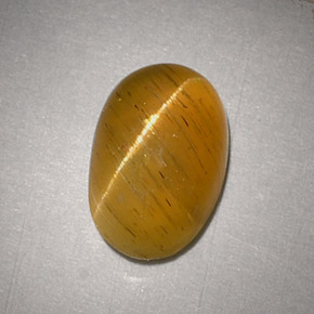 2.48カラットの天然緑がかったゴールドCat's Eye Apatite（9.5×6.2 mm・オーバルカット）