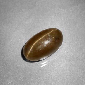 3.58カラットの天然ハニーCat's Eye Apatite（10.7×6.2 mm・オーバルカット）