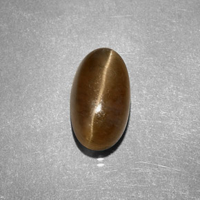 3.58カラットの天然ハニーCat's Eye Apatite（10.7×6.2 mm・オーバルカット）
