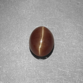 1.47カラットの天然ハニーCat's Eye Apatite（7×5.7 mm・オーバルカット）
