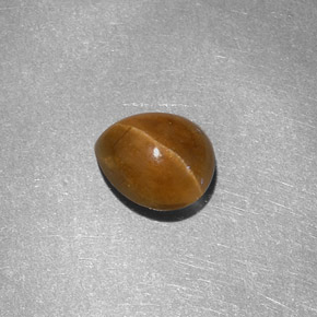 1.46カラットの天然ハニーCat's Eye Apatite（7.3×6 mm・洋梨の形）