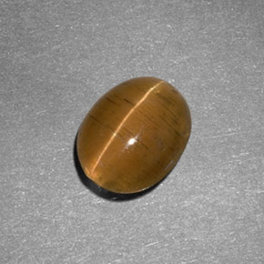 2.05カラットの天然緑がかったゴールドCat's Eye Apatite（8.6×7 mm・オーバルカット）