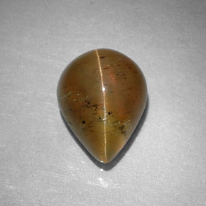 2.97カラットの天然ハニーCat's Eye Apatite（9.6×7.6 mm・洋梨の形）