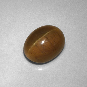 2.85カラットの天然緑がかったゴールドCat's Eye Apatite（8.7×6.6 mm・透明）