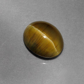 1.87カラットの天然ゴールデングリーンCat's Eye Apatite（7.9×6.5 mm・透明）