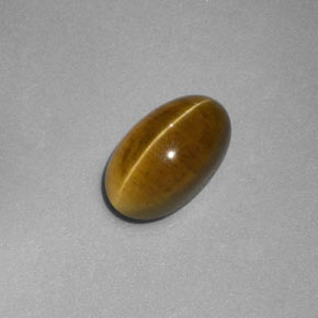 2.58カラットの天然緑がかったゴールドCat's Eye Apatite（9.5×5.9 mm・透明）