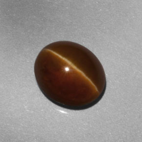 2.67カラットの天然オレンジCat's Eye Apatite（8.2×6.9 mm・透明）