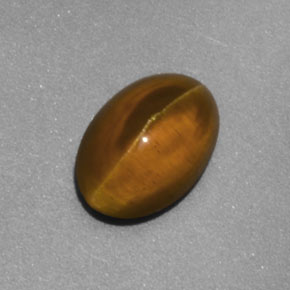 2.02カラットの天然緑がかったゴールドCat's Eye Apatite（8.3×5.9 mm・透明）