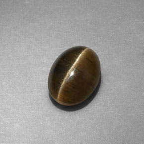 3.29カラットの天然ゴールドグリーンキャッツアイアパタイト、オーバルカット、半透明