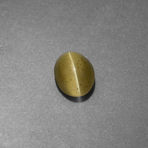 1.11カラットの天然ゴールドグリーンキャッツアイアパタイト、透明、透明/半透明