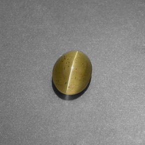 1.11カラットの天然ゴールドグリーンキャッツアイアパタイト、透明、透明/半透明