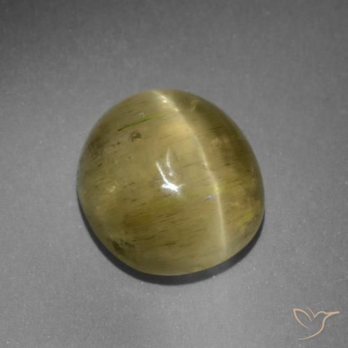 9.42ct 天然 ニュートラルイエロー キャッツアイアパタイト, 楕円形, 半透明