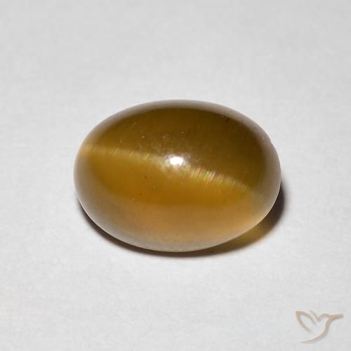 1.94ct 天然 ウォームブラウン キャッツアイアパタイト, 楕円形, 半透明