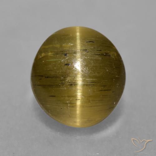 3.02ct 天然 ミディアムブラウン キャッツアイアパタイト, ラウンド, 半透明