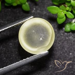 3.48カラットの天然薄いイエローキャッツアイアパタイト、ラウンド、透明
