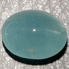 11.04カラットの天然青緑Cat's Eye Aquamarine（14.1×10.5 mm・透明）