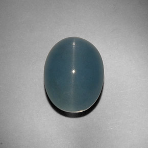 11.25カラットの天然青緑Cat's Eye Aquamarine（14.4×11.1 mm・オーバルカット）