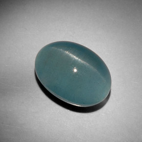 12.46カラットの天然青緑Cat's Eye Aquamarine（15.8×11.6 mm・オーバルカット）