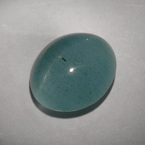 11.55カラットの天然青緑Cat's Eye Aquamarine（15×12.8 mm・透明）