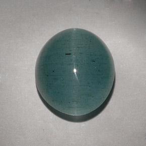 11.55カラットの天然青緑Cat's Eye Aquamarine（15×12.8 mm・透明）