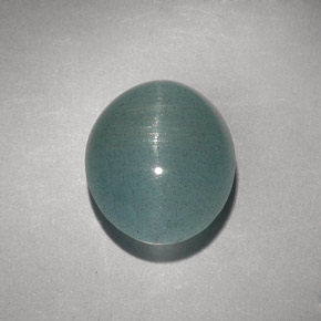 8.31カラットの天然青緑Cat's Eye Aquamarine（12.7×10.9 mm・透明）