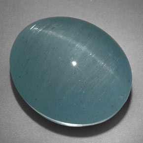 22.18カラットの天然青緑Cat's Eye Aquamarine（17.9×15.1 mm・オーバルカット）